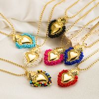 Elegant Vintage Style Simple Style Heart Shape Copper 18k Gold Plated Pendant Necklace In Bulk main image 1