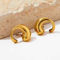 1 Pair Simple Style Geometric Plating 304 Stainless Steel 16K Gold Plated White Gold Plated Gold Plated Ear Studs main image 4