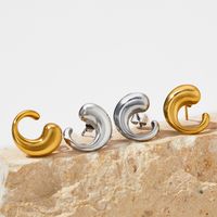 1 Pair Simple Style Geometric Plating 304 Stainless Steel 16K Gold Plated White Gold Plated Gold Plated Ear Studs main image 3