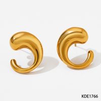 1 Pair Simple Style Geometric Plating 304 Stainless Steel 16K Gold Plated White Gold Plated Gold Plated Ear Studs sku image 1
