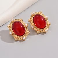 1 Pair Vintage Style Exaggerated Floral Hollow Out Alloy Zinc Ear Studs sku image 5