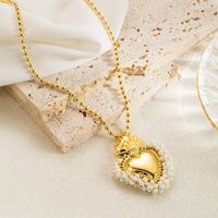Elegant Vintage Style Simple Style Heart Shape Copper 18k Gold Plated Pendant Necklace In Bulk sku image 7