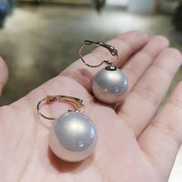 1 Pair Elegant Round Water Droplets Plating Imitation Pearl Alloy Drop Earrings main image 1
