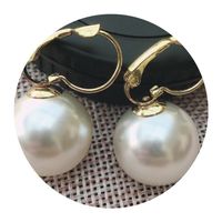 1 Pair Elegant Round Water Droplets Plating Imitation Pearl Alloy Drop Earrings main image 3