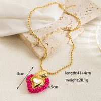 Elegant Vintage Style Simple Style Heart Shape Copper 18k Gold Plated Pendant Necklace In Bulk main image 5