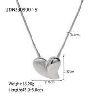 Wholesale Ig Style Modern Style Heart Shape Stainless Steel Pendant Necklace sku image 1