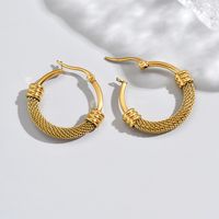 1 Pair Classic Style Roman Style Solid Color Plating Titanium Steel 18k Gold Plated Gold Plated Hoop Earrings main image 2