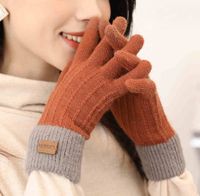 Women's Vintage Style Color Block Stripe Gloves 1 Pair sku image 1