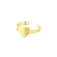 Titanium Steel 18K Gold Plated Vintage Style Sweet Plating Heart Shape Open Rings main image 2