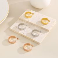 1 Pair Vintage Style Circle Solid Color Plating Titanium Steel 18K Gold Plated Ear Studs main image 3