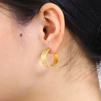 1 Pair Vintage Style Circle Solid Color Plating Titanium Steel 18K Gold Plated Ear Studs main image 4