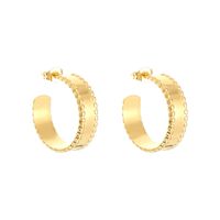 1 Pair Vintage Style Circle Solid Color Plating Titanium Steel 18K Gold Plated Ear Studs main image 2