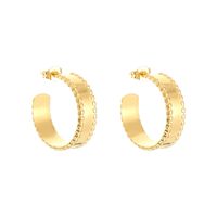 1 Paire Style Vintage Cercle Couleur Unie Placage Acier Au Titane Plaqué Or 18K Boucles D'Oreilles main image 2