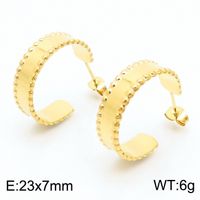 1 Pair Vintage Style Circle Solid Color Plating Titanium Steel 18K Gold Plated Ear Studs sku image 3