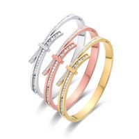 Vintage Style Solid Color Stainless Steel Plating Bangle main image 1