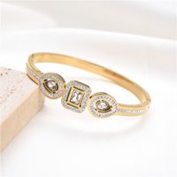 Vintage Style Solid Color Stainless Steel Bangle main image 5