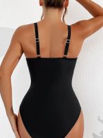 Women's Simple Style Solid Color Backless 1 Piece One Piece Swimwear main image 2