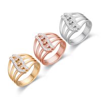 Basic Classic Style Geometric Stainless Steel Plating Rings main image 1