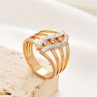Basic Classic Style Geometric Stainless Steel Plating Rings main image 2