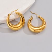 1 Pair Simple Style Classic Style C Shape Plating Titanium Steel 18k Gold Plated Silver Plated Ear Studs main image 6