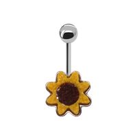 Tropisch Herzform Blumen Rostfreier Stahl Kupfer Überzug Inlay Zirkon Weißgold Plattiert Vergoldet Bauchnabelpiercing sku image 5