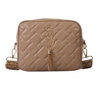 Women's Pu Leather Letter Streetwear Square Zipper Shoulder Bag Crossbody Bag sku image 1