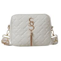 Women's Pu Leather Letter Streetwear Square Zipper Shoulder Bag Crossbody Bag sku image 2