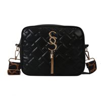 Women's Pu Leather Letter Streetwear Square Zipper Shoulder Bag Crossbody Bag sku image 4