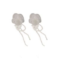 1 Pair Elegant Sweet Flower Tassel Inlay Alloy Crystal Drop Earrings main image 2