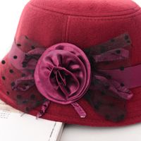 Women's Casual Elegant Retro Flower Wide Eaves Fedora Hat main image 3
