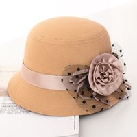 Women's Casual Elegant Retro Flower Wide Eaves Fedora Hat sku image 8