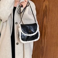 Unisex Pu Leather Solid Color Elegant Vacation Sewing Thread Square Lock Clasp Shoulder Bag Functional Backpack sku image 1