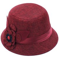 Women's Casual Elegant Retro Flower Wide Eaves Fedora Hat sku image 1