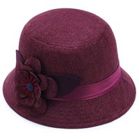 Women's Casual Elegant Retro Flower Wide Eaves Fedora Hat sku image 6