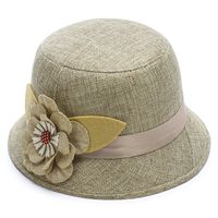 Women's Casual Elegant Retro Flower Wide Eaves Fedora Hat sku image 2