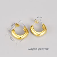1 Pair Vintage Style Solid Color Polishing Plating Stainless Steel Titanium Steel 18k Gold Plated Ear Studs main image 2