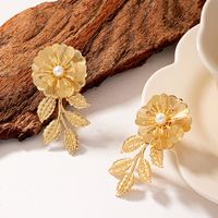 1 Pair Elegant Glam Luxurious Solid Color Plating Inlay Ferroalloy Pearl 14k Gold Plated Ear Studs main image 4