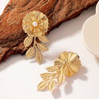 1 Pair Elegant Glam Luxurious Solid Color Plating Inlay Ferroalloy Pearl 14k Gold Plated Ear Studs main image 6