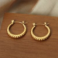 1 Pair Hip-hop Rock Solid Color Plating Titanium Steel 18k Gold Plated Earrings main image 6
