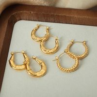 1 Pair Hip-hop Rock Solid Color Plating Titanium Steel 18k Gold Plated Earrings main image 1