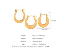 1 Pair Hip-hop Rock Solid Color Plating Titanium Steel 18k Gold Plated Earrings main image 2