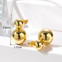 1 Pair Nordic Style French Style Simple Style Round Water Droplets Copper Drop Earrings sku image 2