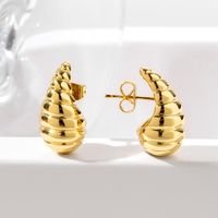 1 Pair Casual Simple Style Streetwear Water Droplets Copper Ear Studs main image 6
