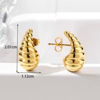 1 Pair Casual Simple Style Streetwear Water Droplets Copper Ear Studs sku image 1