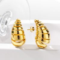 1 Pair Casual Simple Style Streetwear Water Droplets Copper Ear Studs main image 7
