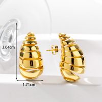 1 Pair Casual Simple Style Streetwear Water Droplets Copper Ear Studs sku image 4