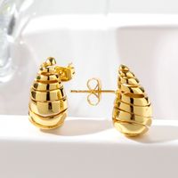 1 Pair Casual Simple Style Streetwear Water Droplets Copper Ear Studs main image 9