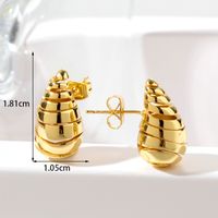 1 Pair Casual Simple Style Streetwear Water Droplets Copper Ear Studs sku image 2