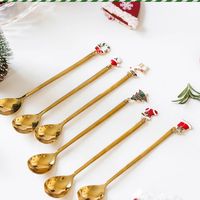 Christmas Cute Solid Color Stainless Steel Spoon 1 Piece 1 Set main image 1