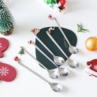 Christmas Cute Solid Color Stainless Steel Spoon 1 Piece 1 Set main image 2